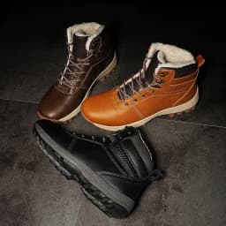 HIKEUP Winter Boots Men Cotton Shoes Winter Outdoor Hiking Shoes Workwear Sport High Top Plus Velvet Warm Men's Shoes