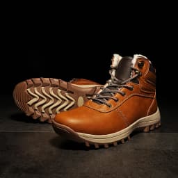 HIKEUP Winter Boots Men Cotton Shoes Winter Outdoor Hiking Shoes Workwear Sport High Top Plus Velvet Warm Men's Shoes