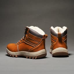 HIKEUP Winter Boots Men Cotton Shoes Winter Outdoor Hiking Shoes Workwear Sport High Top Plus Velvet Warm Men's Shoes
