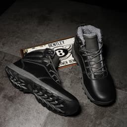 HIKEUP Winter Boots Men Cotton Shoes Winter Outdoor Hiking Shoes Workwear Sport High Top Plus Velvet Warm Men's Shoes