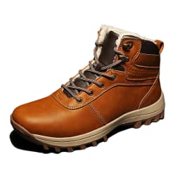 HIKEUP Winter Boots Men Cotton Shoes Winter Outdoor Hiking Shoes Workwear Sport High Top Plus Velvet Warm Men's Shoes