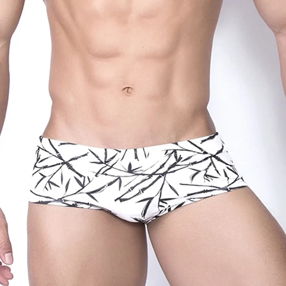 UXH Men Swimming Trunks Push-Up Swimwear Low Rise Swimsuits Surfing Beach Spandex Shorts Dry Fit Swim Pants