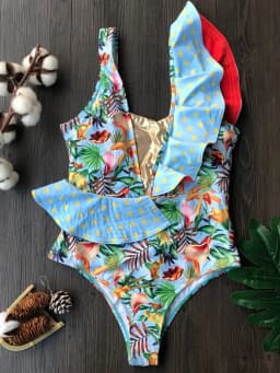 RUOTONGSEPT 2023 Women Swimsuit Strappy Bandege Swimwear Backless Sexy One Piece Ruffled Bikini Bathing Suit Beachwear Monokini