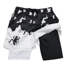Stylish 3D Print 2 in 1 Running Shorts for Men Gym Workout Athletic Performance Shorts with Pockets Activewear