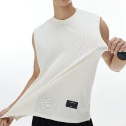 Men's Loose Casual Sports Vest Basketball Fitness Mesh Breathable Sleeveless T-shirt Running Bottom Shirt Marathon Tank Top