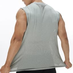 Men's Loose Casual Sports Vest Basketball Fitness Mesh Breathable Sleeveless T-shirt Running Bottom Shirt Marathon Tank Top