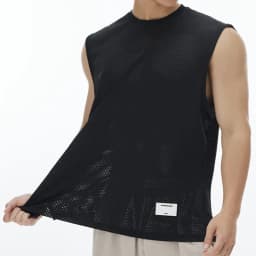 Men's Loose Casual Sports Vest Basketball Fitness Mesh Breathable Sleeveless T-shirt Running Bottom Shirt Marathon Tank Top