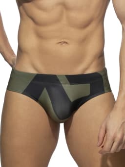 Men's Patterned Drawstring Triangle Underwear, Men's Swimwear, Summer Beach Swimming Shorts