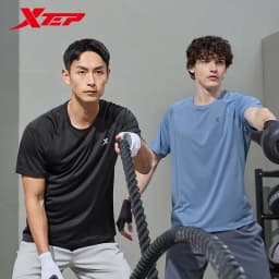 Xtep Short Sleeve Knitted Shirt For Men Summer Sweat-Absorbing Men's T-shirt Training Comfortable Outdoor Tops 876229010108