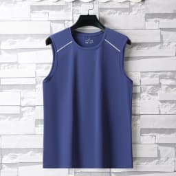 Summer Ice Silk Breathable and Sweat-absorbing Quick Drying Men's Sleeveless T-shirt Soft and Comfortable Men's Top