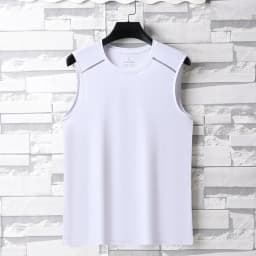Summer Ice Silk Breathable and Sweat-absorbing Quick Drying Men's Sleeveless T-shirt Soft and Comfortable Men's Top