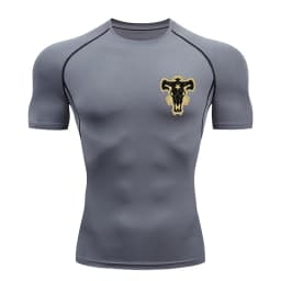 Bull Print Compression Shirts for Men Athletic Quick Dry Tshirt Tees Tops Summer Short Sleeve Rash Guard Gym Workout Undershirts