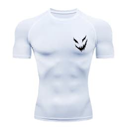 Bull Print Compression Shirts for Men Athletic Quick Dry Tshirt Tees Tops Summer Short Sleeve Rash Guard Gym Workout Undershirts