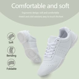 White Cheer Shoes For Girls Women Non Slip Comfortable Cheerleading Dance Sneakers For Competition 710