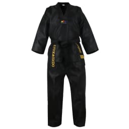 High Quality Black Red Taekwondo Uniform Training Taekwondo Suits Embroidery Uniforms Poomsae Dobok WTF Approved Size 160-190cm