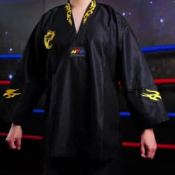 High Quality Black Red Taekwondo Uniform Training Taekwondo Suits Embroidery Uniforms Poomsae Dobok WTF Approved Size 160-190cm