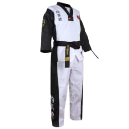 High Quality Black Red Taekwondo Uniform Training Taekwondo Suits Embroidery Uniforms Poomsae Dobok WTF Approved Size 160-190cm