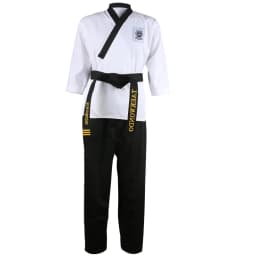 High Quality Black Red Taekwondo Uniform Training Taekwondo Suits Embroidery Uniforms Poomsae Dobok WTF Approved Size 160-190cm