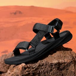 Classic Black Men's Outdoor Casual Sandals Anti-Slip Breathable Beach Holiday Sports Sandals for Summer Walking Size 40-45
