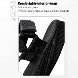 Classic Black Men's Outdoor Casual Sandals Anti-Slip Breathable Beach Holiday Sports Sandals for Summer Walking Size 40-45