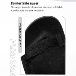 Classic Black Men's Outdoor Casual Sandals Anti-Slip Breathable Beach Holiday Sports Sandals for Summer Walking Size 40-45