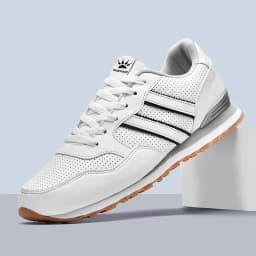 Autumn Sports Shoes Men's Flat Running White Durable Classic Casual Shoes Low Cut Trendy Fashionable Hiking and Walking Shoes