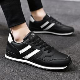 Autumn Sports Shoes Men's Flat Running White Durable Classic Casual Shoes Low Cut Trendy Fashionable Hiking and Walking Shoes