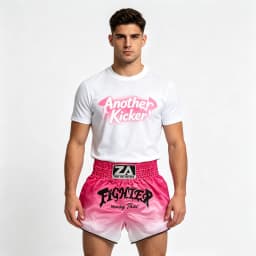 Pink Gradient Muay Thai Shorts Shiny Satin Elastic Waist Boxing Trunks Lightweight MMA Kickboxing Sparring Pants Men Women Kids