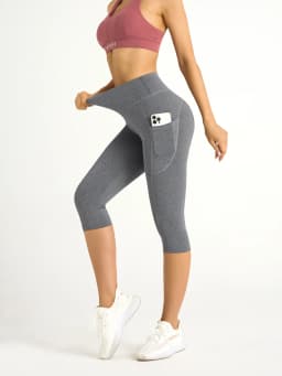 Women High Waisted Capri Leggings with Pockets Tummy Control Yoga Pockets for Women Yoga Pants Workout Capri Pants Leggings