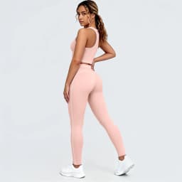 Hamidou New Yoga Set for Woman's Slim Casual Sexy I-shaped Vest with Chest Pad High Waisted Push Up Fitness Pants Woman Yoga Set
