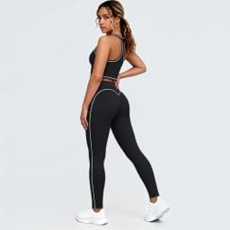 Hamidou New Yoga Set for Woman's Slim Casual Sexy I-shaped Vest with Chest Pad High Waisted Push Up Fitness Pants Woman Yoga Set