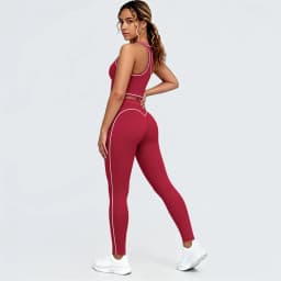 Hamidou New Yoga Set for Woman's Slim Casual Sexy I-shaped Vest with Chest Pad High Waisted Push Up Fitness Pants Woman Yoga Set
