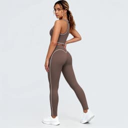 Hamidou New Yoga Set for Woman's Slim Casual Sexy I-shaped Vest with Chest Pad High Waisted Push Up Fitness Pants Woman Yoga Set