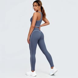 Hamidou New Yoga Set for Woman's Slim Casual Sexy I-shaped Vest with Chest Pad High Waisted Push Up Fitness Pants Woman Yoga Set