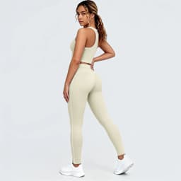 Hamidou New Yoga Set for Woman's Slim Casual Sexy I-shaped Vest with Chest Pad High Waisted Push Up Fitness Pants Woman Yoga Set