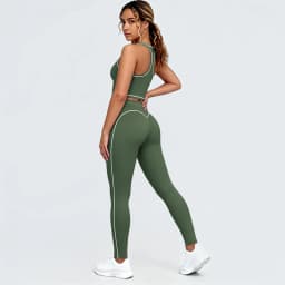 Hamidou New Yoga Set for Woman's Slim Casual Sexy I-shaped Vest with Chest Pad High Waisted Push Up Fitness Pants Woman Yoga Set