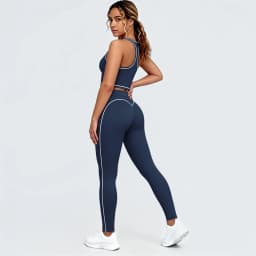 Hamidou New Yoga Set for Woman's Slim Casual Sexy I-shaped Vest with Chest Pad High Waisted Push Up Fitness Pants Woman Yoga Set