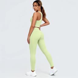 Hamidou New Yoga Set for Woman's Slim Casual Sexy I-shaped Vest with Chest Pad High Waisted Push Up Fitness Pants Woman Yoga Set