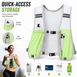Lightweight Ergonomic Running Hydration Vest, Reflective Water Bottle Backpack for Cycling Walking Kayaking Outdoor Sports