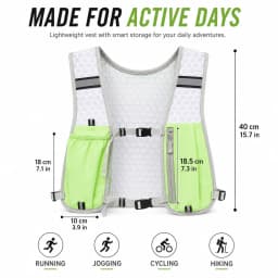 Lightweight Ergonomic Running Hydration Vest, Reflective Water Bottle Backpack for Cycling Walking Kayaking Outdoor Sports