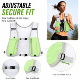 Lightweight Ergonomic Running Hydration Vest, Reflective Water Bottle Backpack for Cycling Walking Kayaking Outdoor Sports