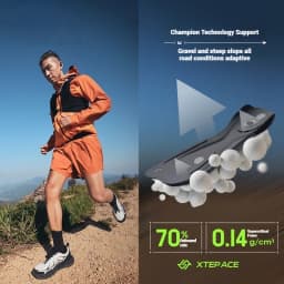 Xtep Chase Mountain Men's Hiking Shoes Summer Anti-slip Wrapping Shock-absorbing Lightweight Outdoor Sneakers 875319170005
