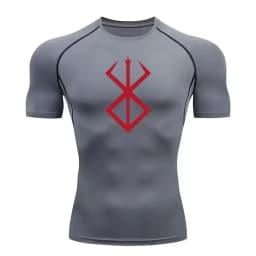 Anime Berserk Compression T-shirt Men Elastic Tight Sportswear Short-sleeved Gym Bodybuilding Quick-drying Sweatshirt Top S-3XL