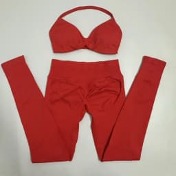 Seamlessyoga Set Women Workout Scrunch Leggings Set Strappy Halter Sports Bra Fitness Gym Clothing Workout Set 2 Pieces