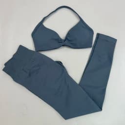Seamlessyoga Set Women Workout Scrunch Leggings Set Strappy Halter Sports Bra Fitness Gym Clothing Workout Set 2 Pieces
