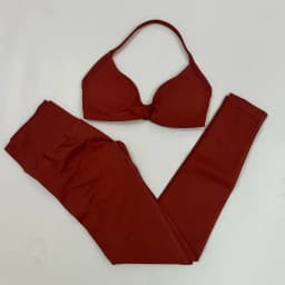 Seamlessyoga Set Women Workout Scrunch Leggings Set Strappy Halter Sports Bra Fitness Gym Clothing Workout Set 2 Pieces