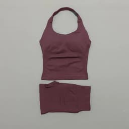 2 Pieces Shorts Yoga Set Women Backless Halter Tops High Waist Seamless Shorts Gym Suit Fitness Sportswear Workout Sets