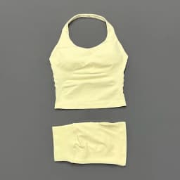 2 Pieces Shorts Yoga Set Women Backless Halter Tops High Waist Seamless Shorts Gym Suit Fitness Sportswear Workout Sets