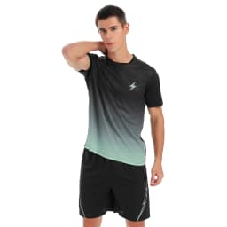 Man Gym Sets Outdoor Running Sports 2Pcs Summer Men Tshirt Tennis Shorts Breathable Fashion Quick Drying Prints Causal Suit
