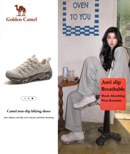 Golden Camel Non-slip Women Hiking Shoes Breathable Outdoor Anti Slip Splashproof Climbing Men Sneaker Tourism Mountain Shoes
